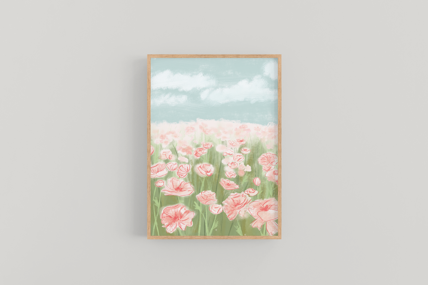 floral field print