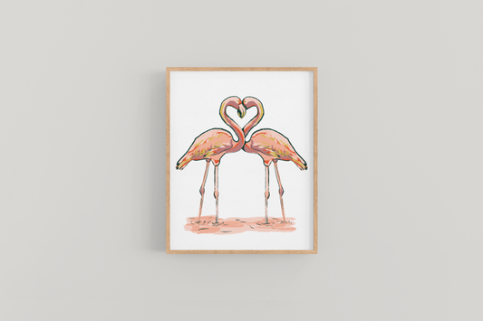 flamingo love print